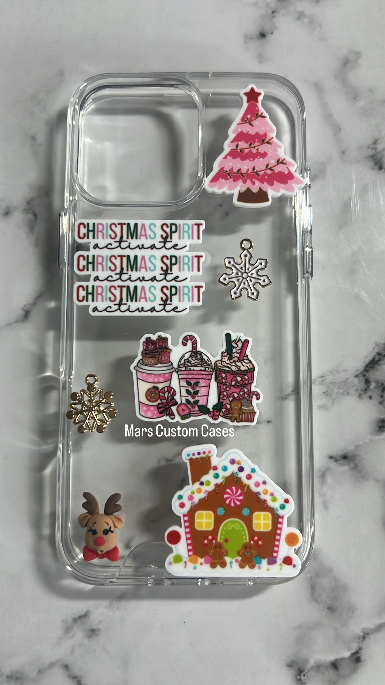 Pink Holiday Vibes Phone Case Layout