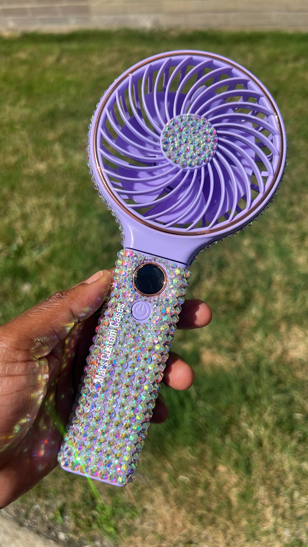 Blinged Out Handheld Fan with Rhinestones
