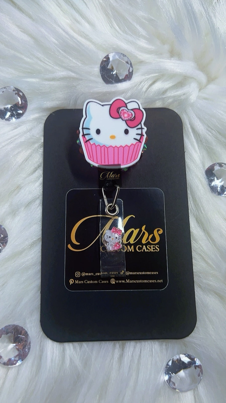 Pink Kitty Cupcake Id Name Badge