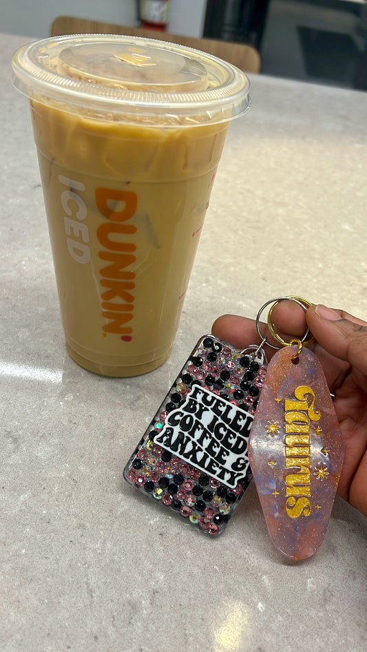 Fueled by Iced Coffee & Anxiety Keychain