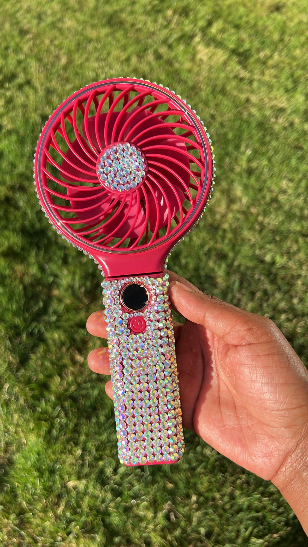 Blinged Out Handheld Fan with Rhinestones