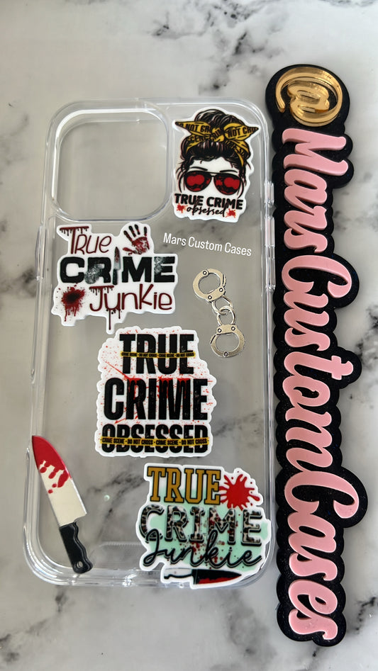 True Crime Junkie Phone Case Layout