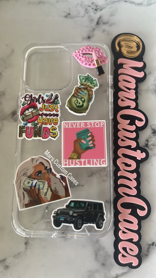 Never Stop Hustling Phone Case Layout